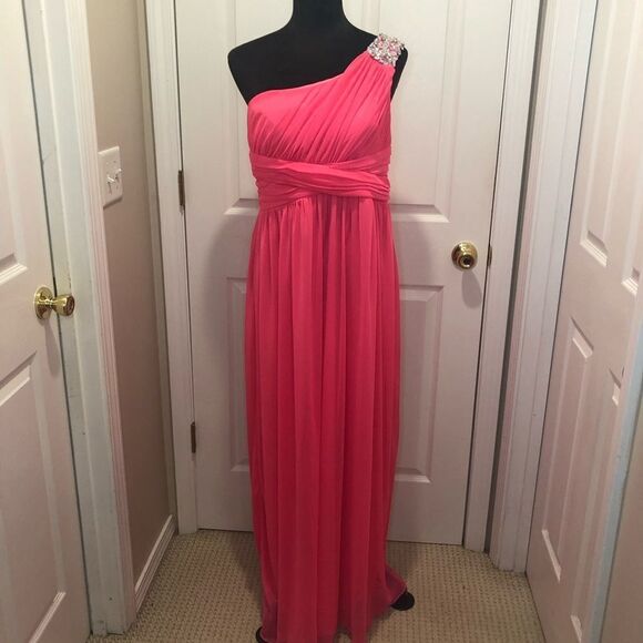 Deb Dresses & Skirts - Deb pink maxi length formal prom dress with jeweled strap, size 14
